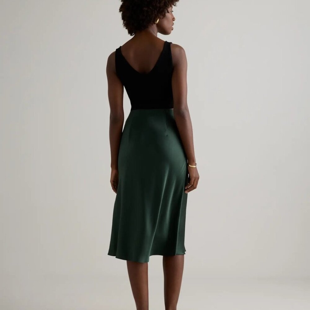 NWT Quince 100% Washable Silk Skirt. XL. Deep Green. Perfect Condition - Picture 10 of 14